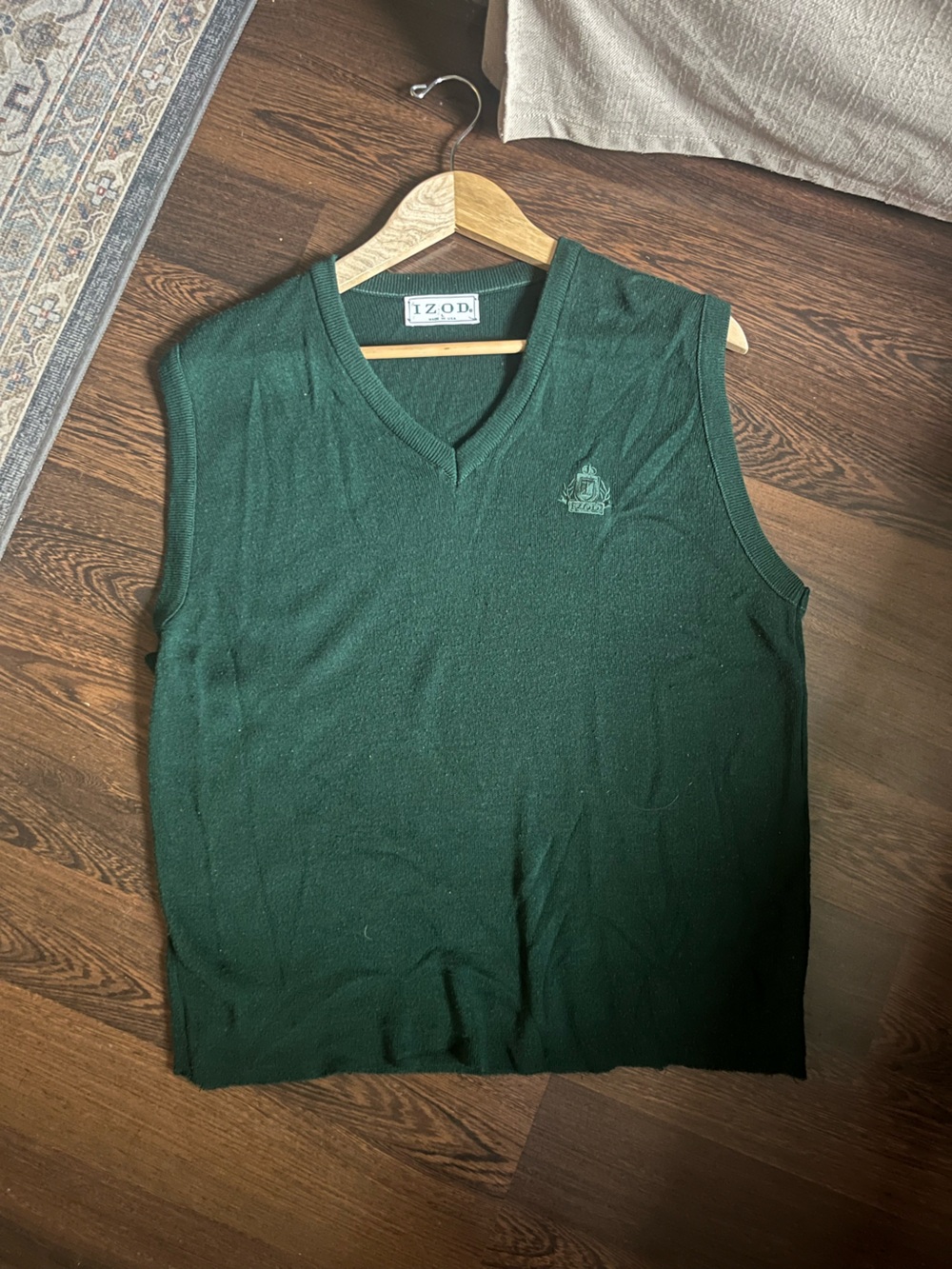 Izod Dark Green V-Neck Sweater Vest